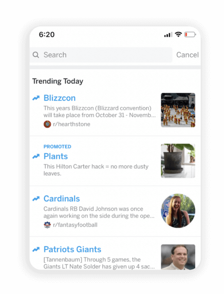 TRENDING TAKE OVER AD UNIT
