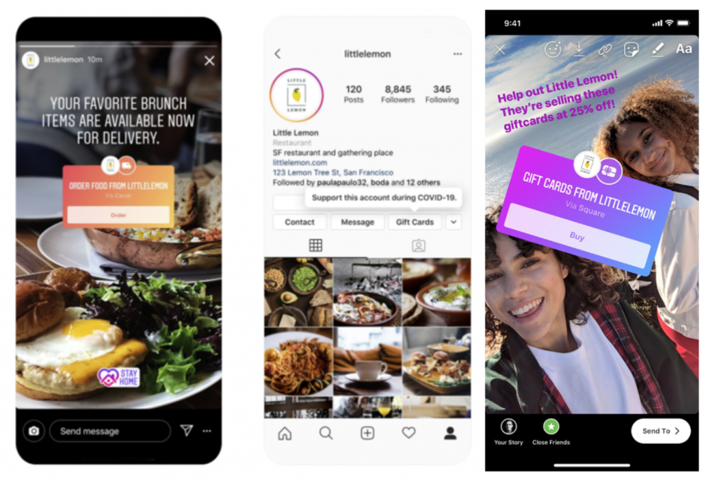 Instagram sticker social lockdown delivery
