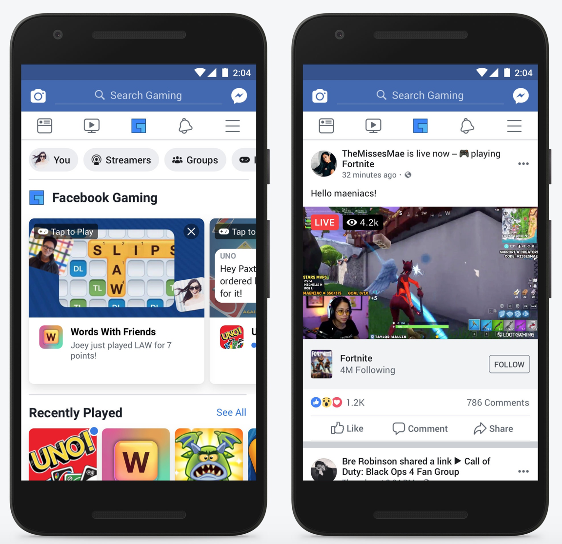 Facebook Gaming social lockdown