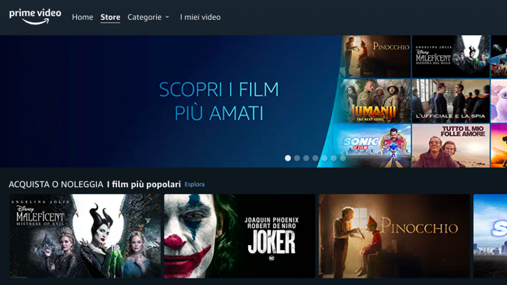 amazon prime video store noleggio film fase 2
