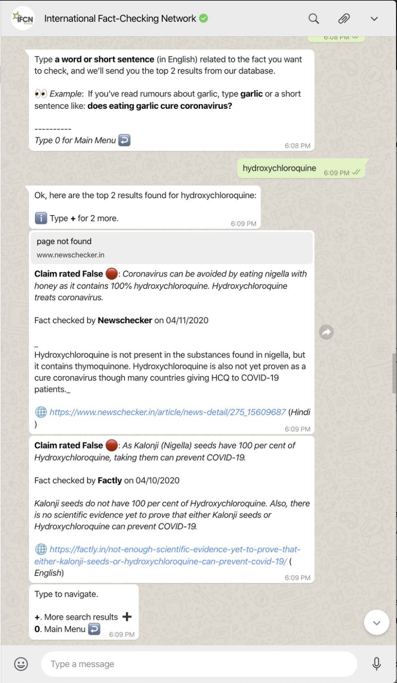 whatsapp fact checking network bot social fase 2