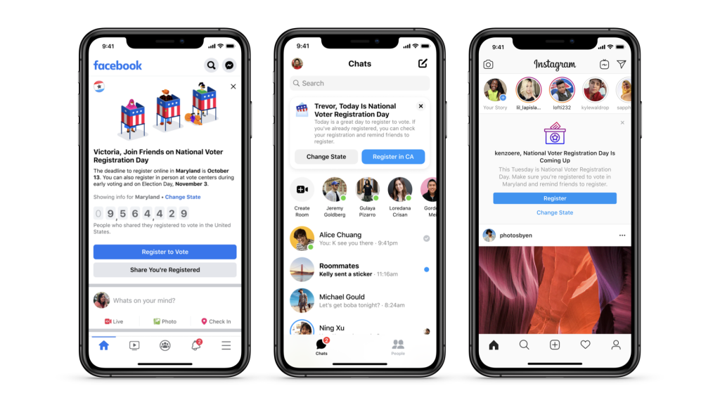 Facebook national voter registration day copyright tool