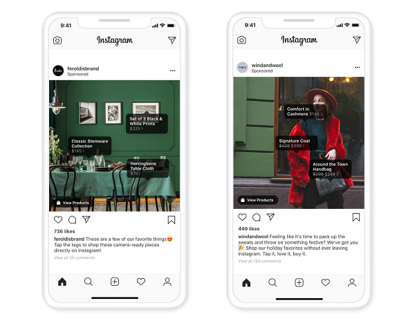Instagram Tags Prodotto e-commerce