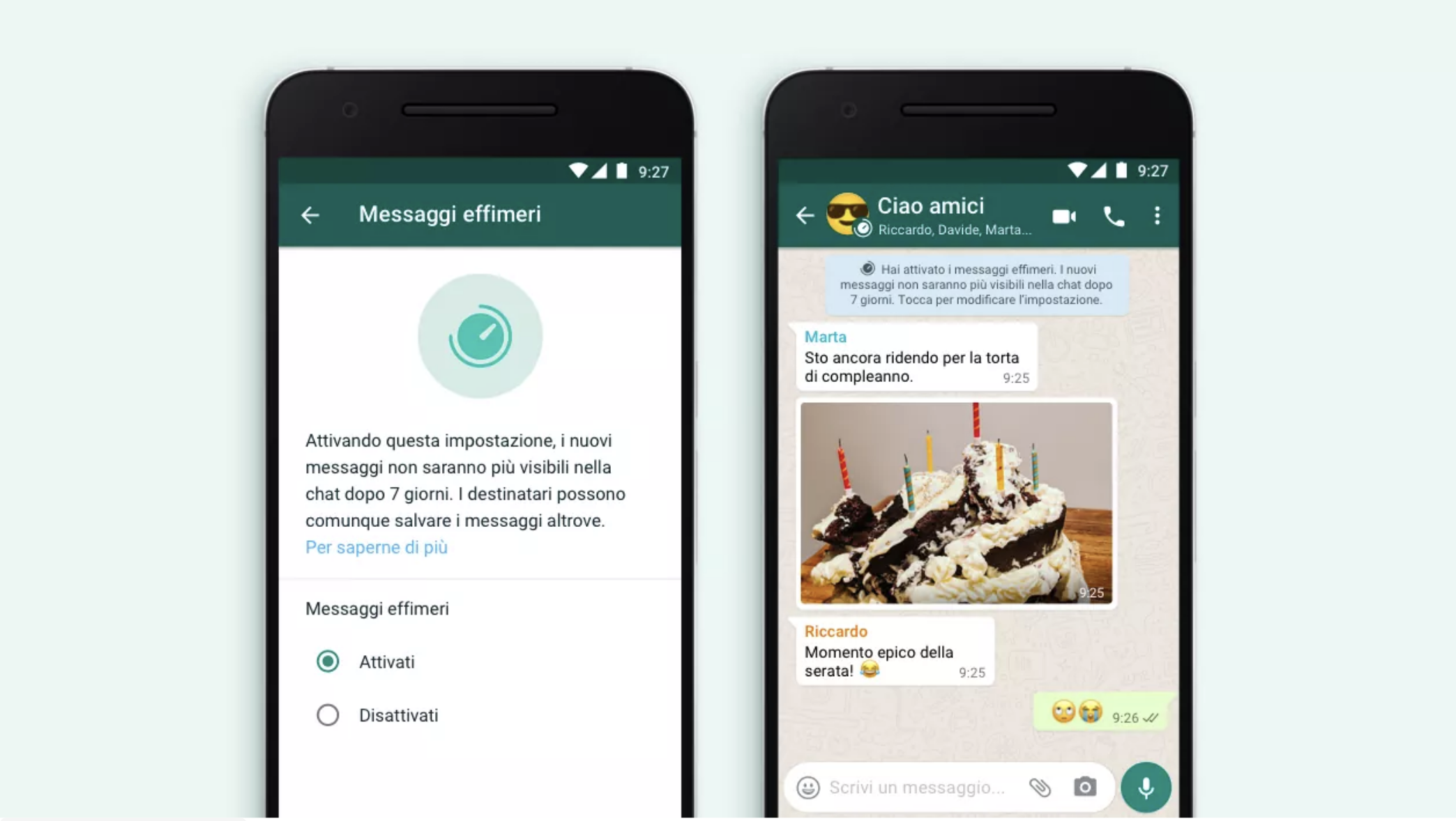 WhatsApp Messaggi Effimeri