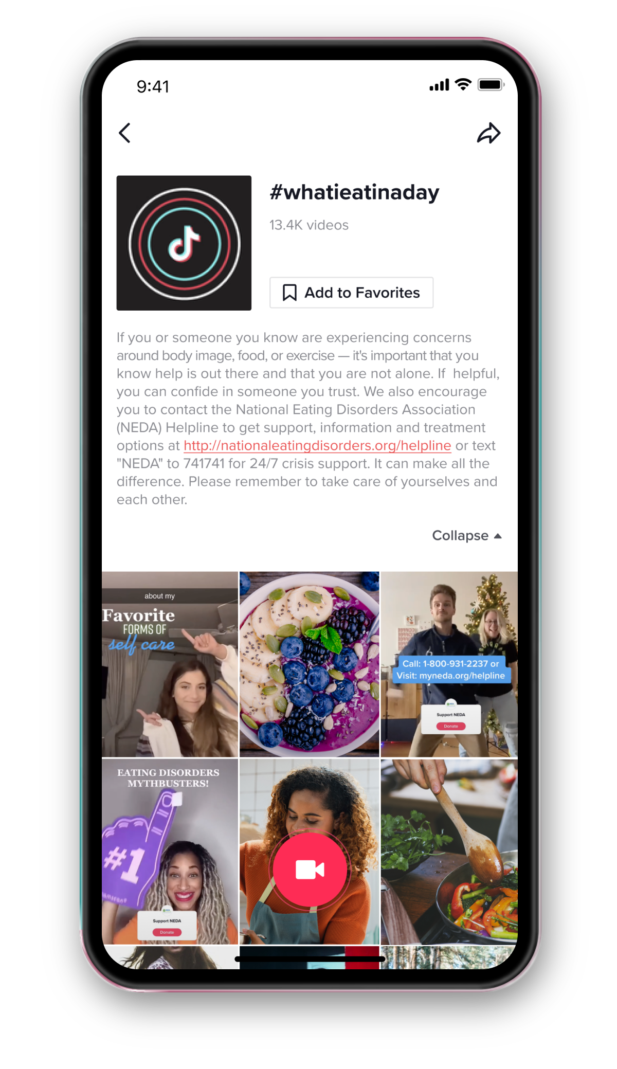 #NEDAwareness campaign promoting by TikTok