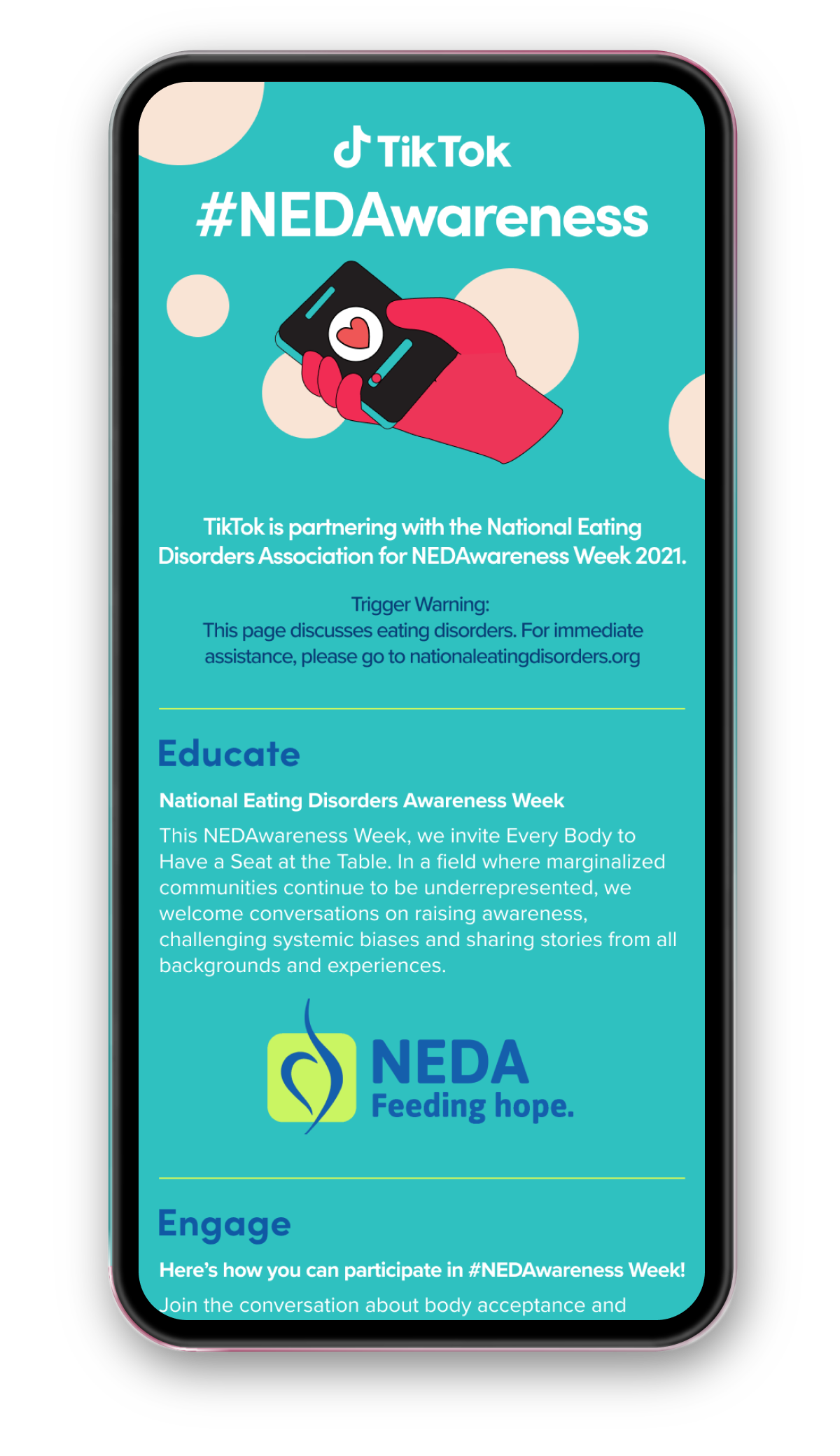 #NEDAwareness campaign promoting by TikTok