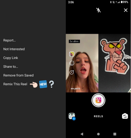 Instagram Remix snapchat