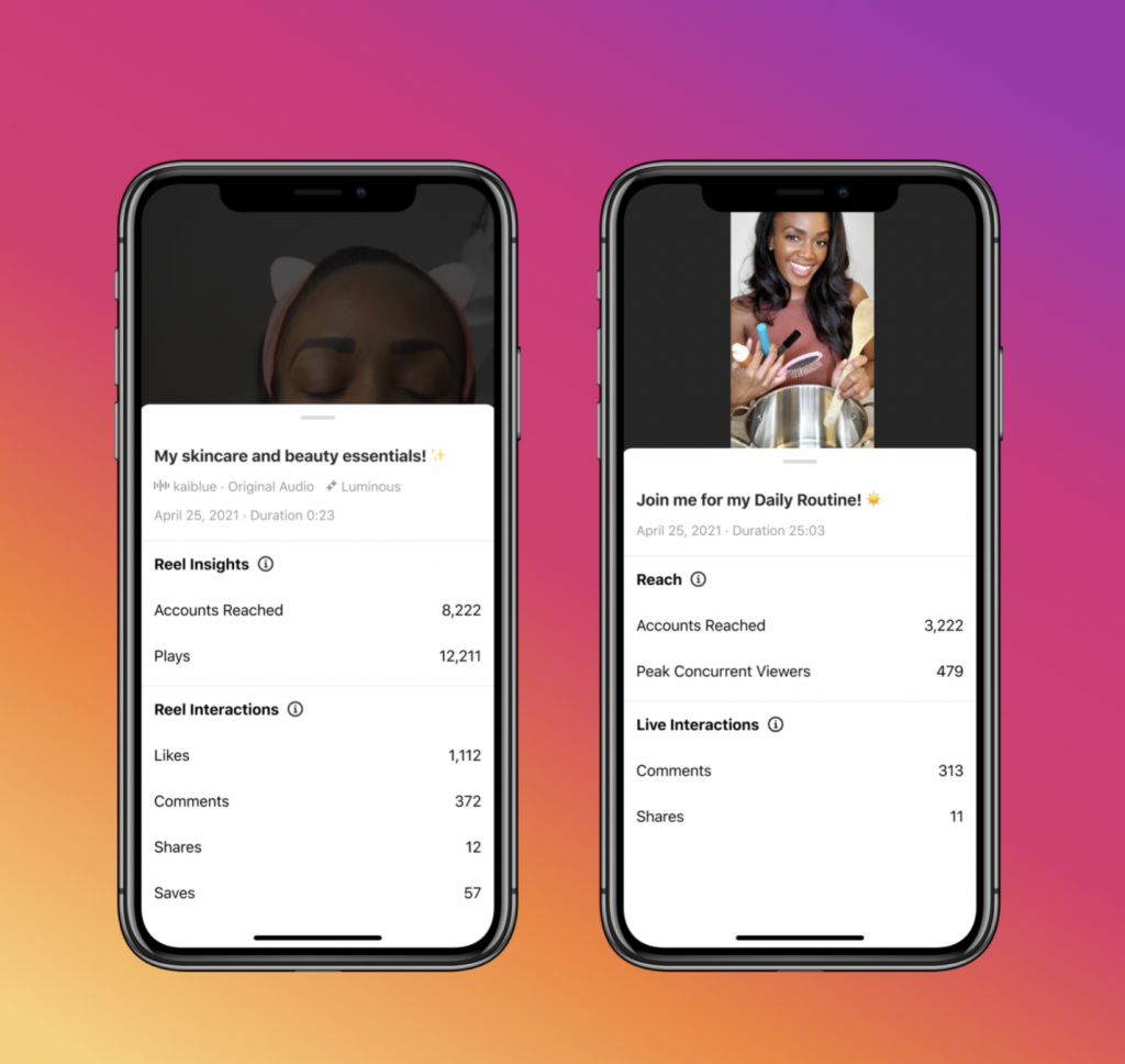 instagram lancia novità: Insights for Instagram Reels