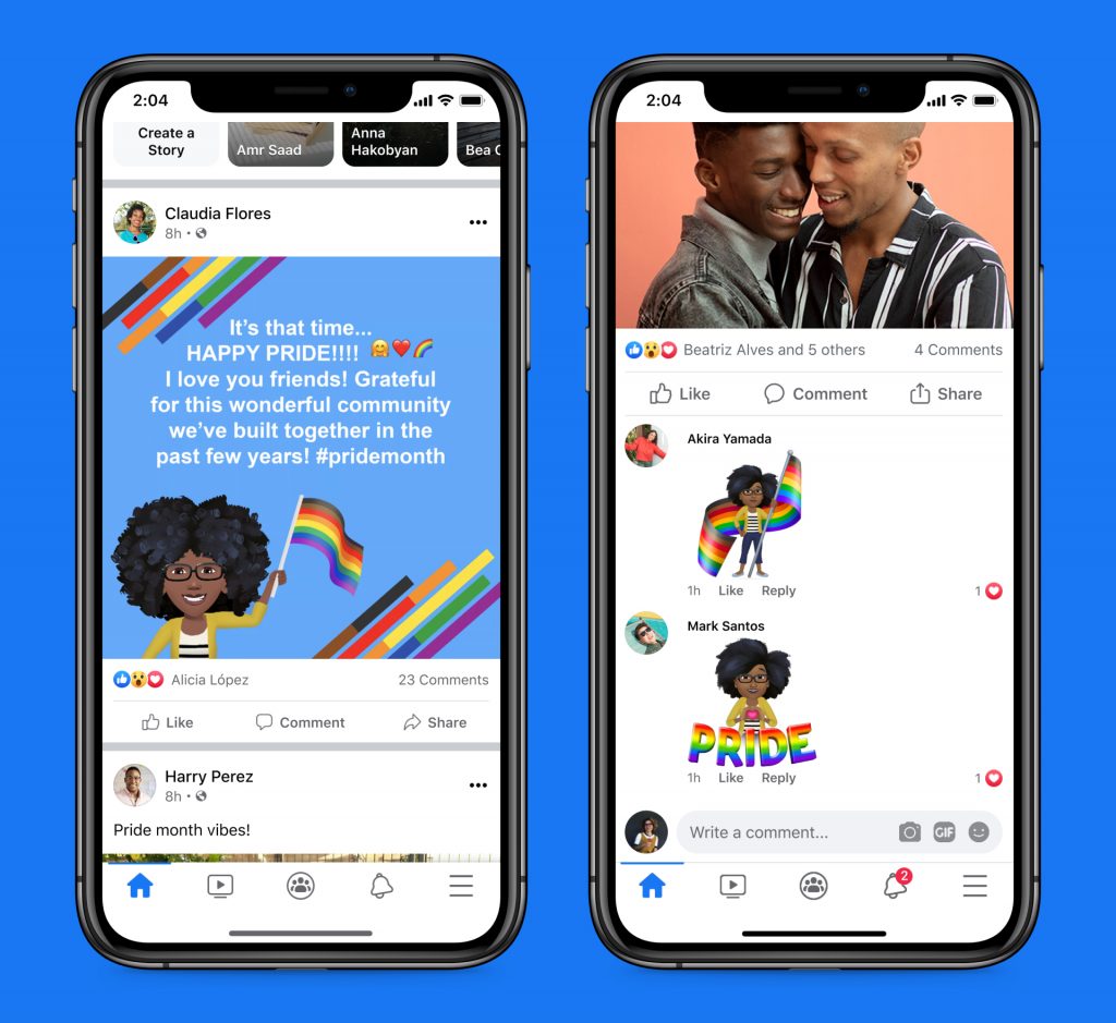 I mokup dei prodotti per Pride Month Facebook